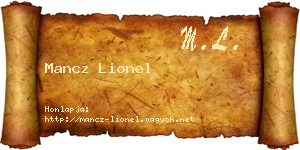 Mancz Lionel névjegykártya